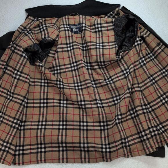 Vintage Burberry Coat Size Large Lined Button Front Nova Check Classic READ - Picture 3 of 15